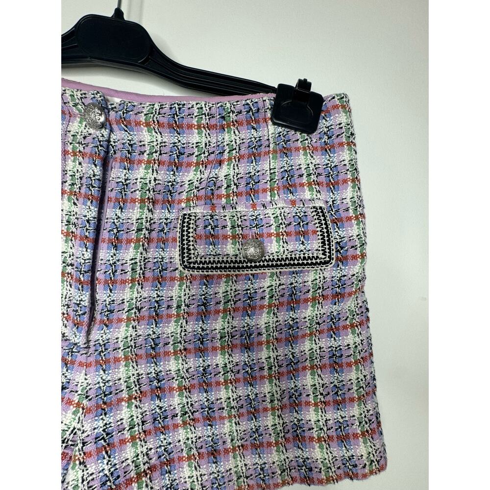 ￼Veronica Beard Inara Plaid Tweed Shorts, Light Violet, Women’s size 10 - Picture 5 of 5